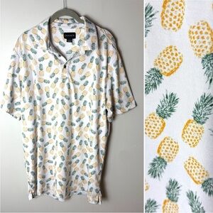 Chase 54 Men's Polo Shirt Size Large Short Sleeves Golf Casual Pineapples Travel